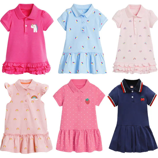 Strawberry Pink Polo Dress for Girls