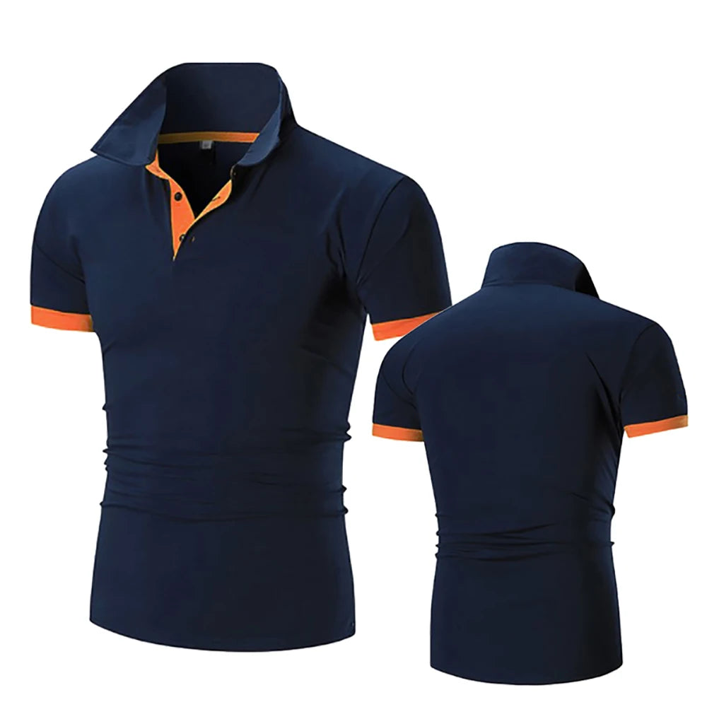 Sommerliches Poloshirt mit ausgehöhltem Kragen und kurzen Ärmeln