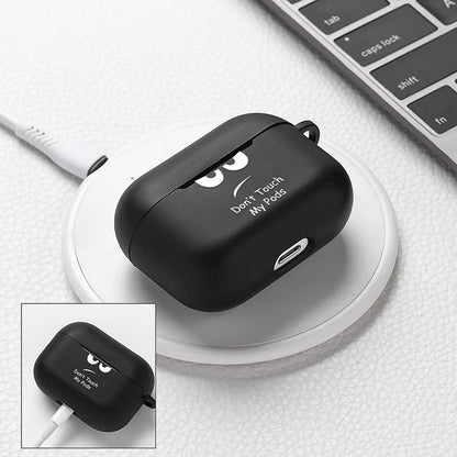 Black 'Don't Touch' Text AirPods Case