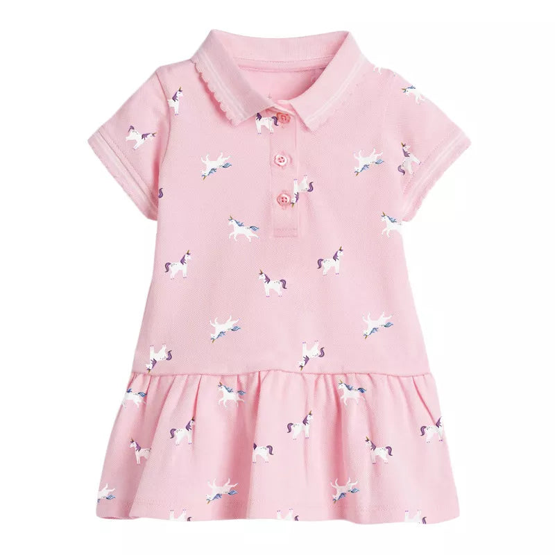 Strawberry Pink Polo Dress for Girls