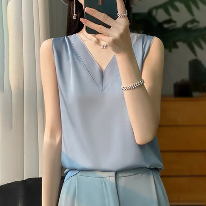 White Vintage Silk Tunic - Blouse for Women