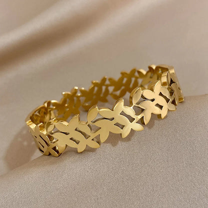 18-karätige Gold-Edelstahlarmbänder für Damen