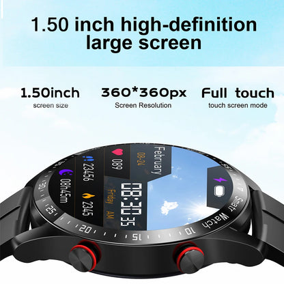 Men's Smartwatch 1.5-Inch Full Touch Screen Bluetooth Call Business Fitness Sports Watch