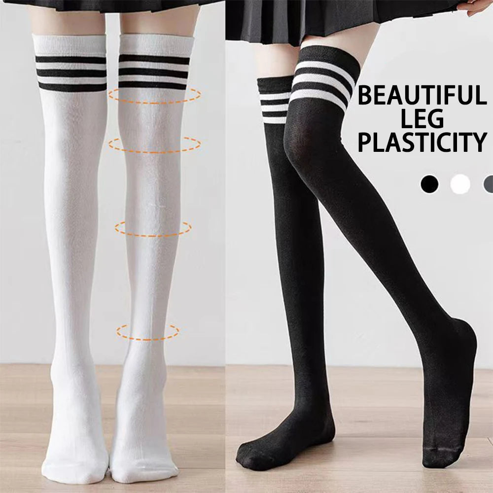 Bowknot Thigh-High Opaque Stretchy Long Stockings