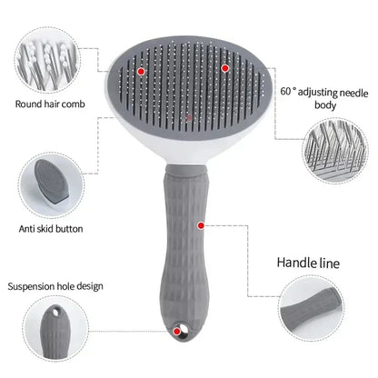 Peigne de brosse à cheveux en acier inoxydable pour toilettage pour animaux de compagnie