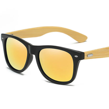Holz-Bambus-UV400-Sonnenbrille, klassische Herrenbrille zum Fahren