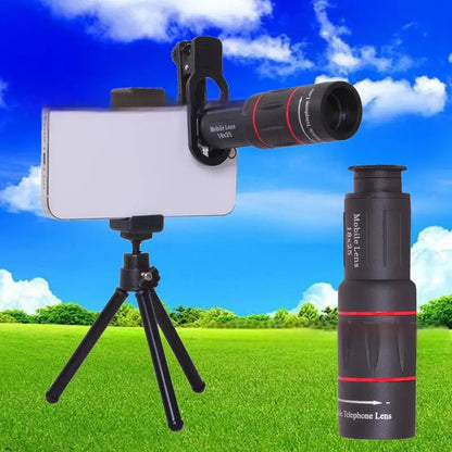 18x Single Barrel Telephoto Lens External Camera for Mobile Phones - Telescopes & Concert Shooting