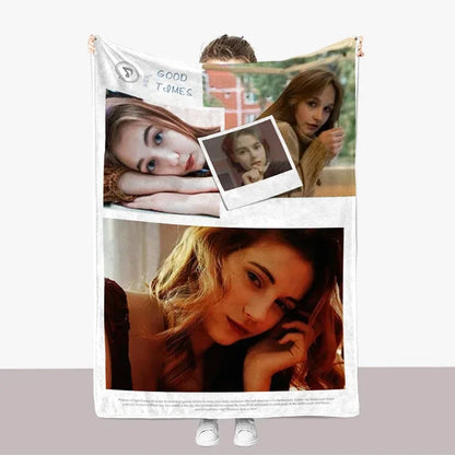 I Love You Custom Blanket with Photo Collage Text Picture Throw Blanket Valentine's Day Birthday Gift