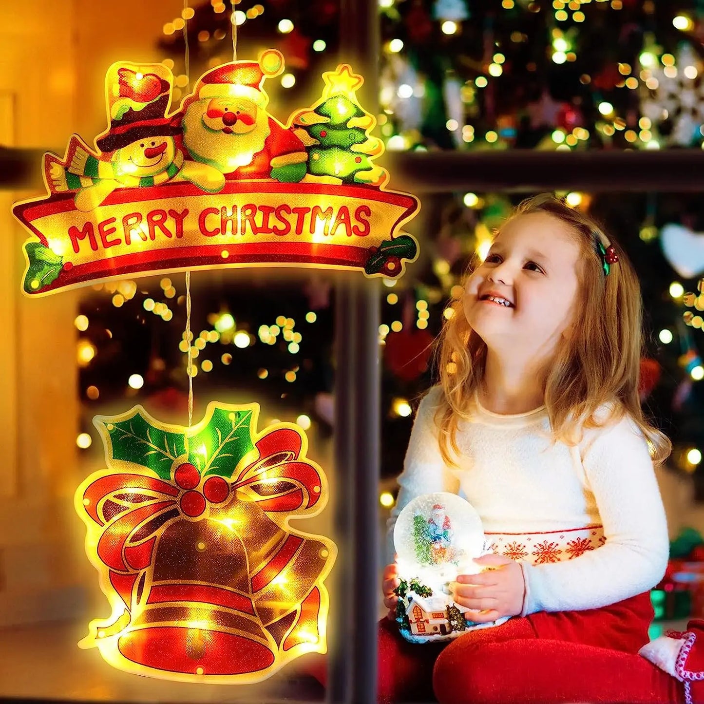 LED Christmas Window Hanging Lamp with Suction Cup