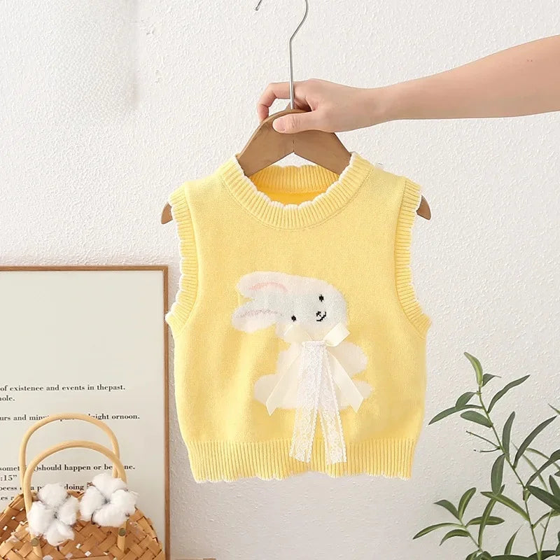 Kuscheliger Strickwestenpullover für Mädchen