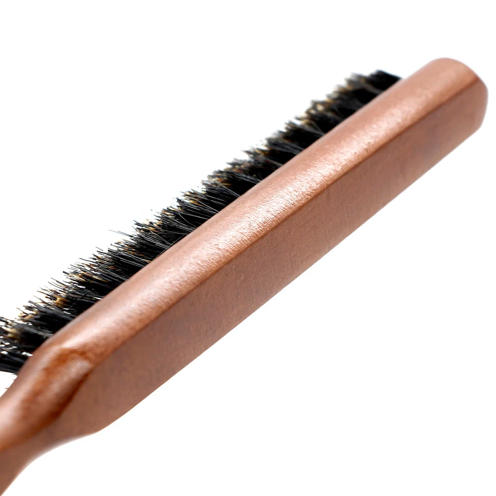 Wooden Handle Boar Bristle Hairbrush for Styling