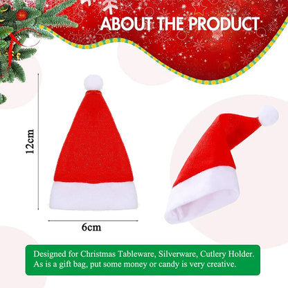 Christmas Hat Tableware Holder Bags for Festive Decor