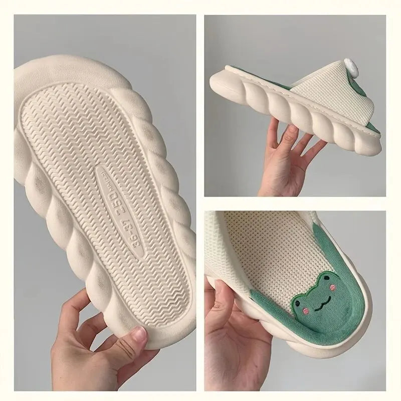 Cozy Cartoon Hemp Cotton Slippers