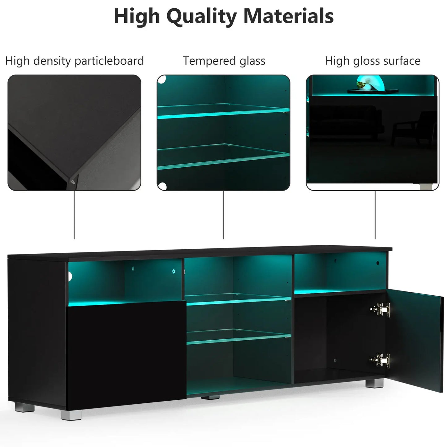 65-Inch TV Stand with LED Lights