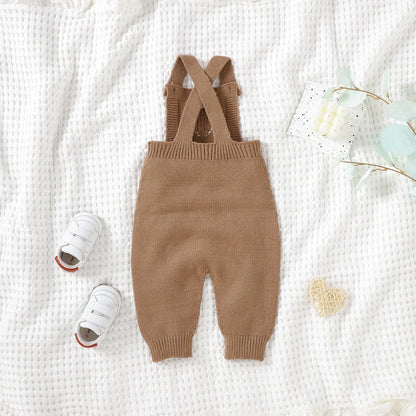 Heart-Shaped Sleeveless Knit Romper for Babies