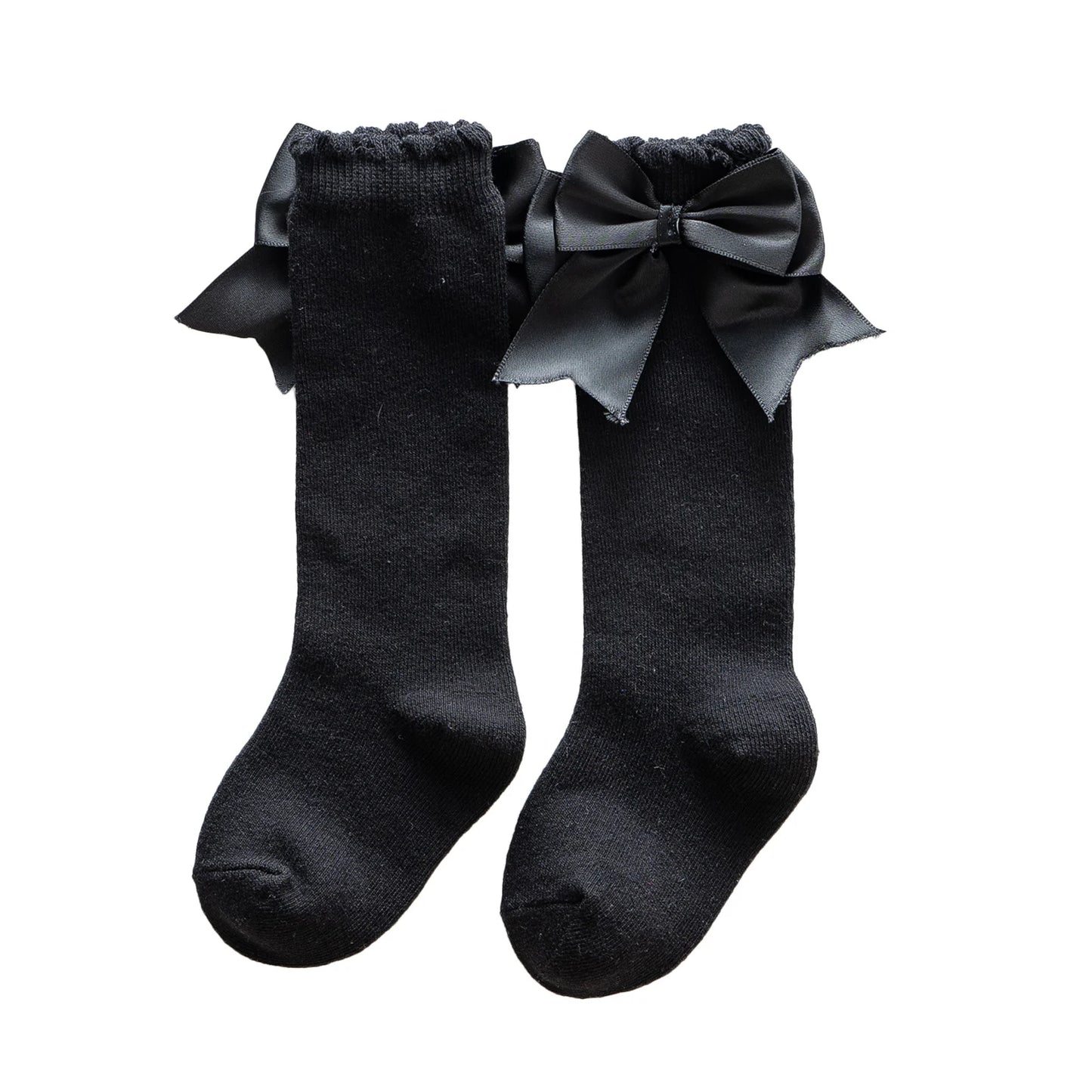 Overknee-Strümpfe aus Seide mit Schleife und Strapsen