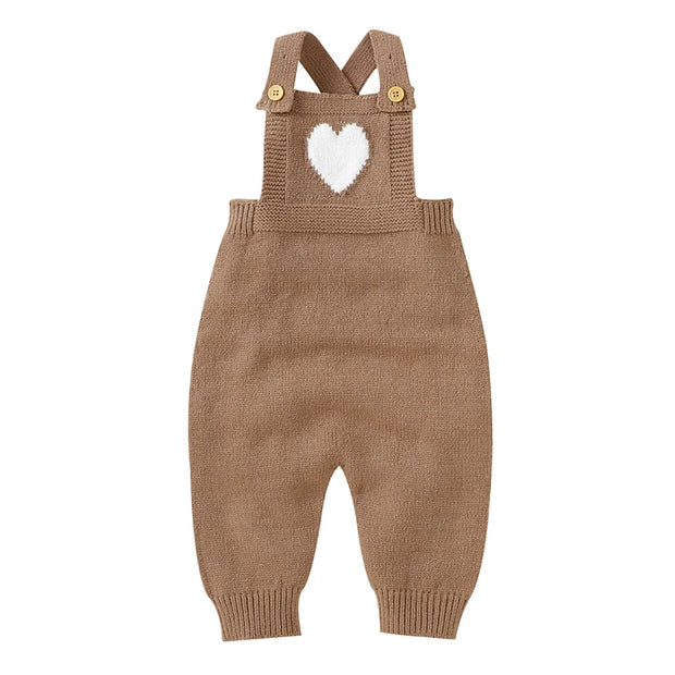 Heart-Shaped Sleeveless Knit Romper for Babies
