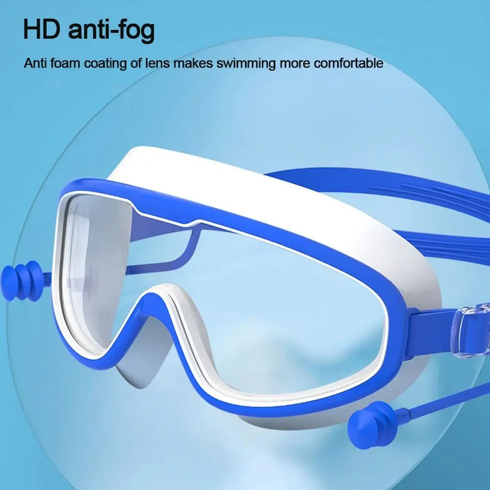 swimming goggles, anti fog goggles, swimming earplugs, anti fog swimming goggles, big goggles, swimming gear, earplugs swimming