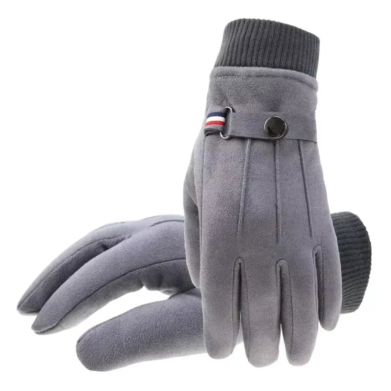 Men's Winter Suede Gloves - Thickened