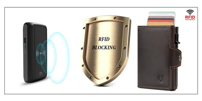 New Automatic Card Holder Genuine Leather Wallet