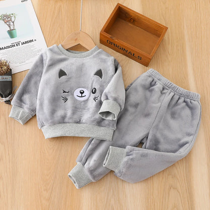 3-24M Infant Cartoon Printed Girl Boys Clothing Set