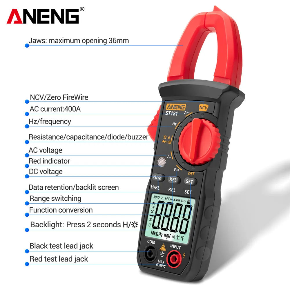 ST181 Digitales Strommesszangenmessgerät - DC/AC Strommultimeter