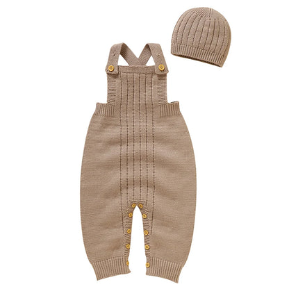 Heart-Shaped Sleeveless Knit Romper for Babies