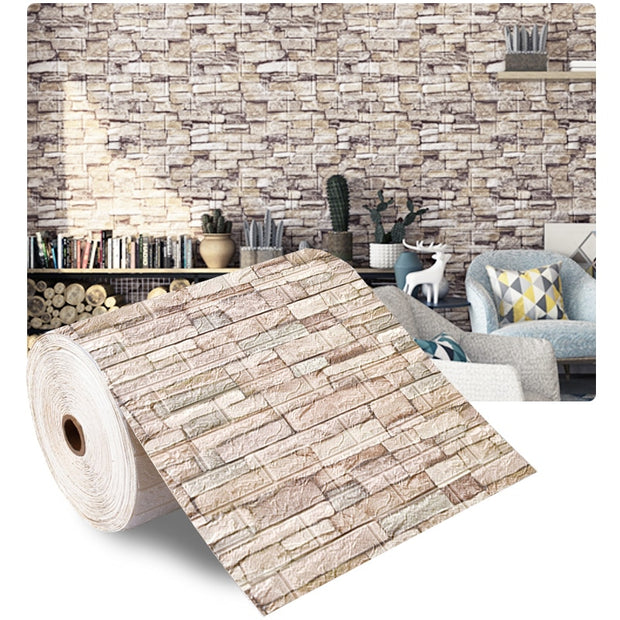 3D Brick Wall Panels - DIY Waterproof Wallpaper for Living Room