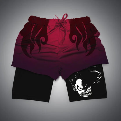 Sportshorts mit Dragon Ball- und One Piece-Anime-Print