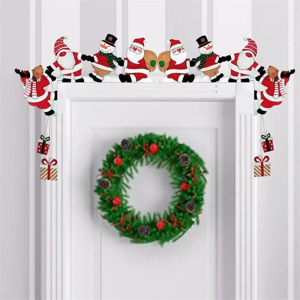 Wooden Santa & Snowman Christmas Door Frame Decor