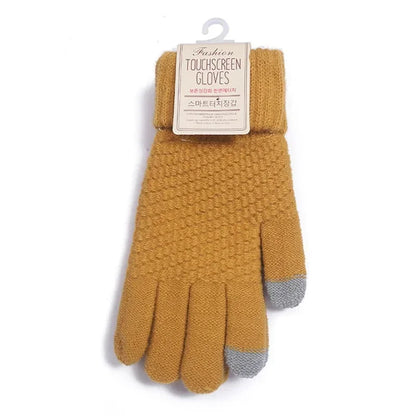 Women's Cashmere Winter Gloves - Warm Thick Touchscreen Knit