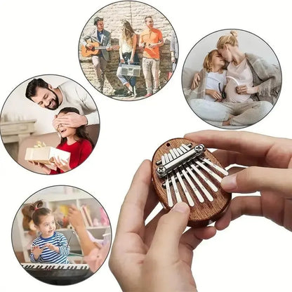 8-Key Mini Wooden Kalimba - Thumb Piano Pendant Gift