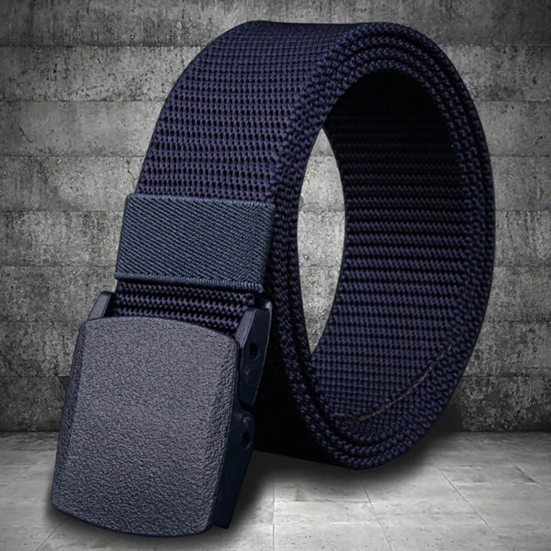 Men's Women Plain Color Nylon canvas outdoor training Belt