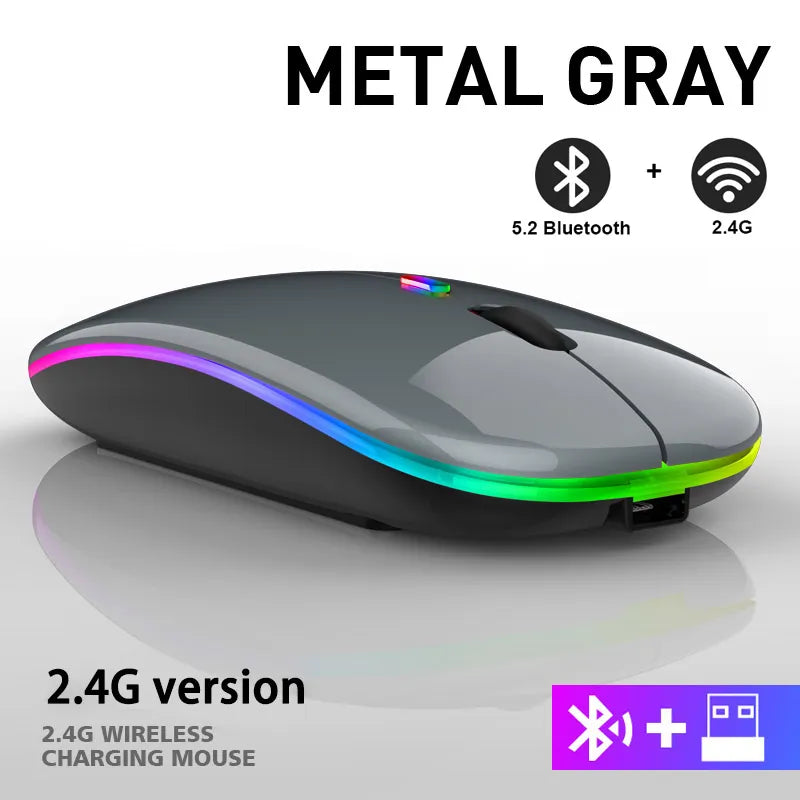 Silent RGB Wireless Mouse - Ergo Design