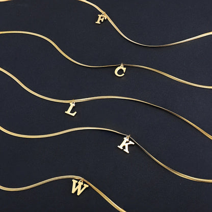 Gold-Plated A-Z Alphabet Pendant Necklace