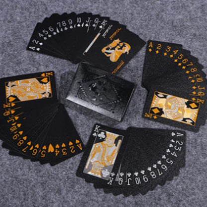 Black Gold Poker Card Set - Waterproof Playing Cards Magic Packaging Board Game