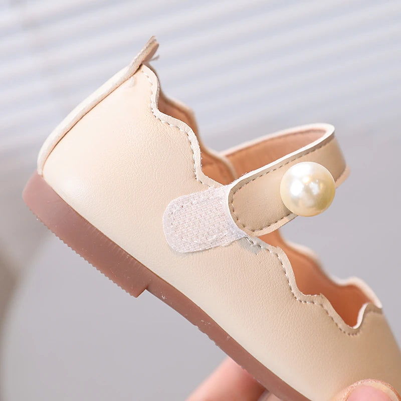 Chaussures peu profondes en cuir PU pour enfants filles
