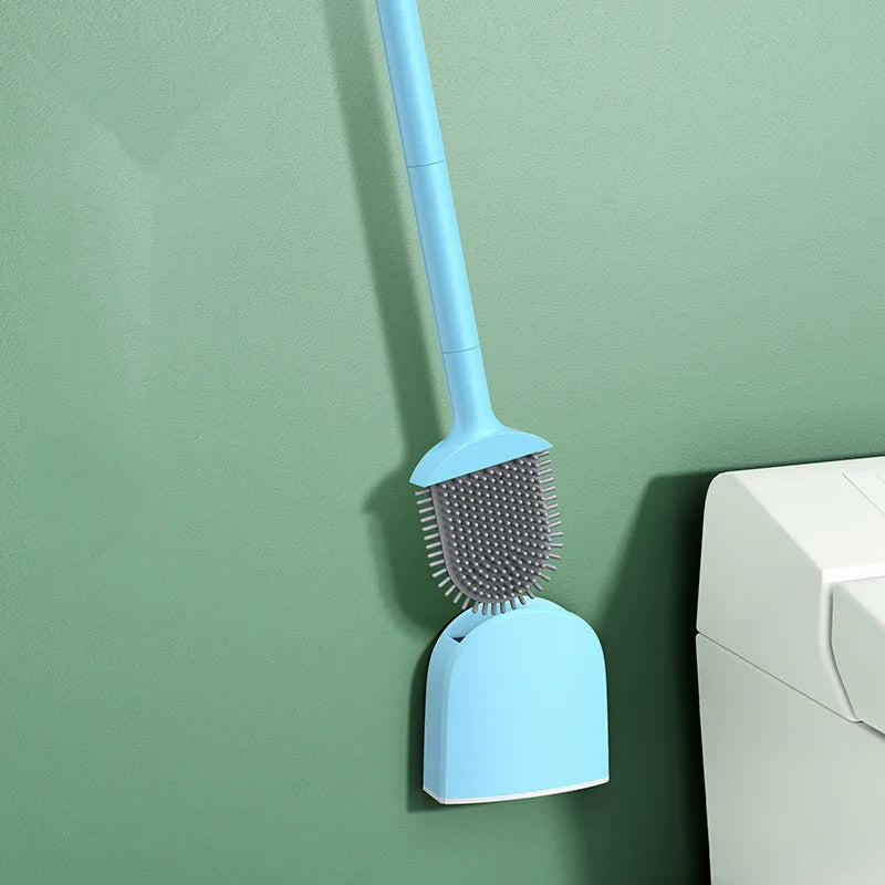 Brosse WC en silicone avec support mural