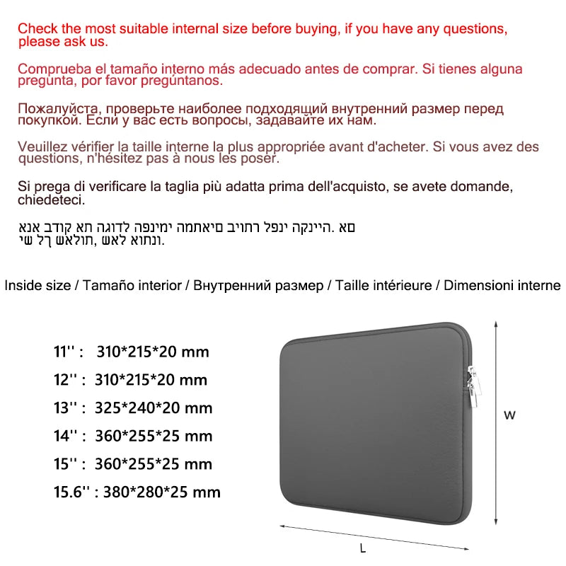 Multi-Size-Laptophülle für MacBook