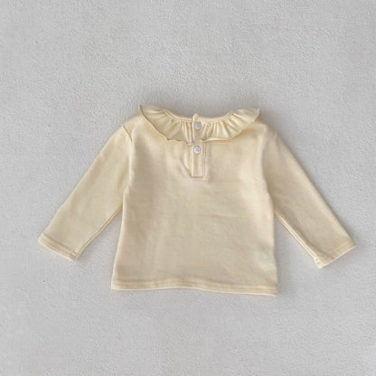 Baby Girls Buttoned T-Shirt for Winter