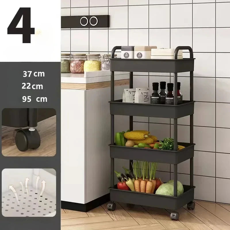 Multi-Layer Kitchen Floor Bedroom Trolley Rack
