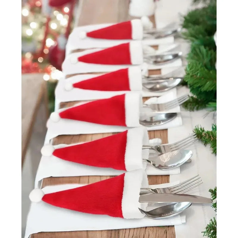 Merry Christmas Tableware Bag Holder & Cutlery Decor