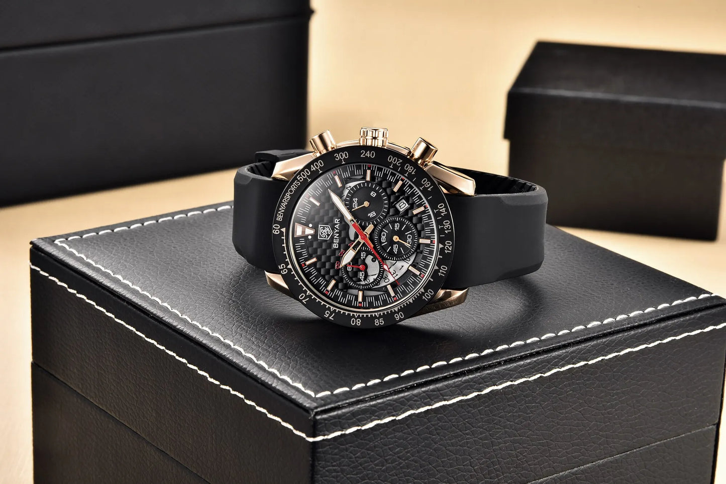 Luxury Chrono Leather Men's Watch