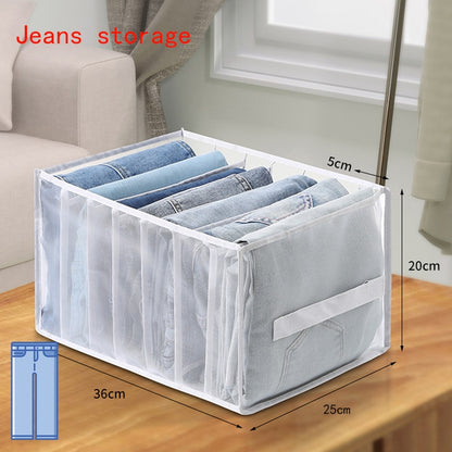 Boîte de rangement pour jeans en maille – Séparateur de tiroir pour pantalons empilables