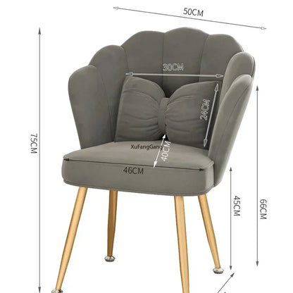 Chaise de salle à manger de luxe en velours avec accoudoirs pour plus de confort