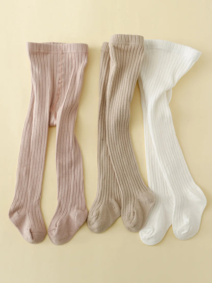 4 paires de collants unis pour petites filles