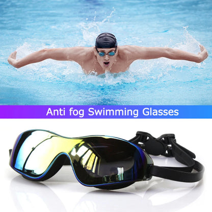 Professionelle Schwimmbrille mit großem Rahmen – Antibeschlag-Brille für Erwachsene