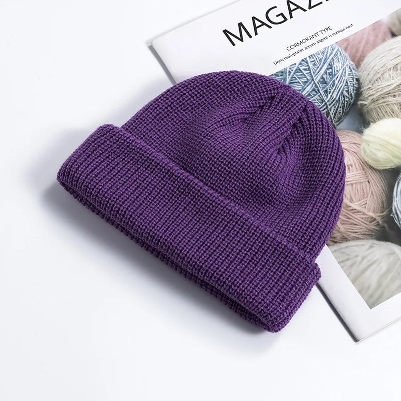 Knitted Wool Beanie - Simple & Trendy Warm Hat