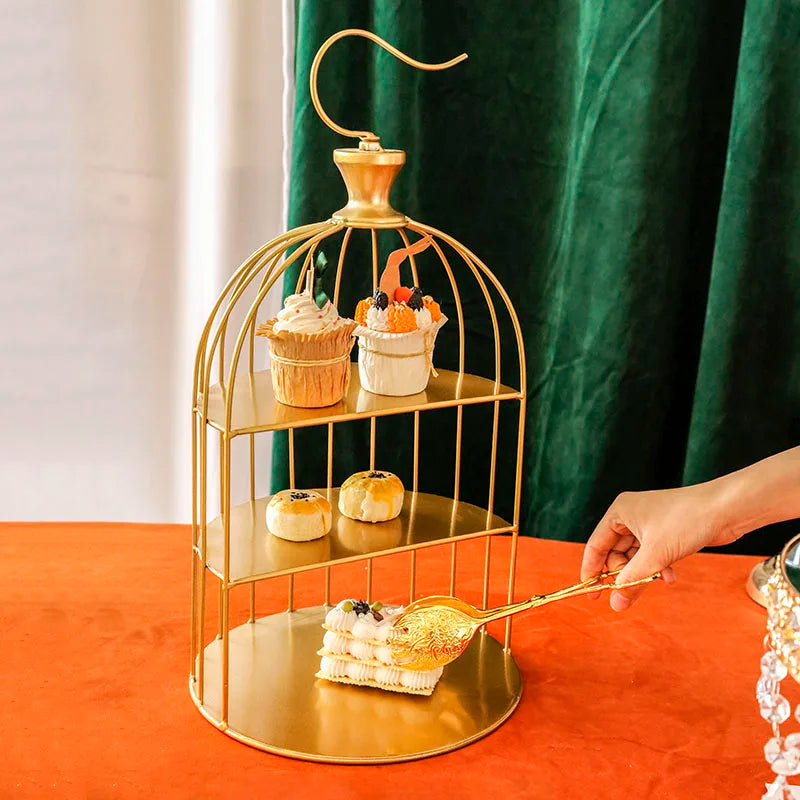 Handicraft Gold Wedding Cake Stand