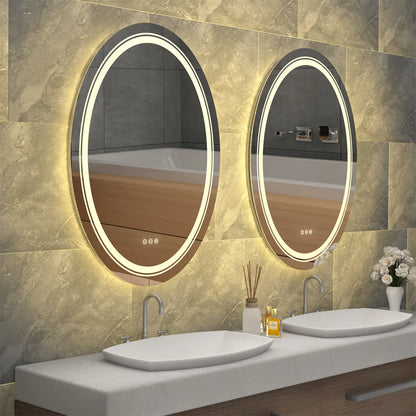 Miroir de salle de bain ovale à LED